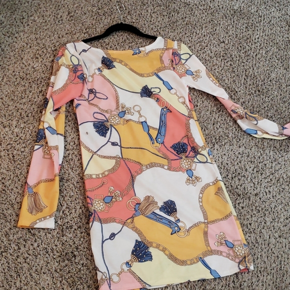 Horsebit Tassel print Mini dress/TunicTop - Picture 4 of 4